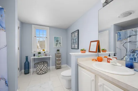 a view of a chairs in a room