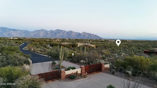 a view of a city with mountain