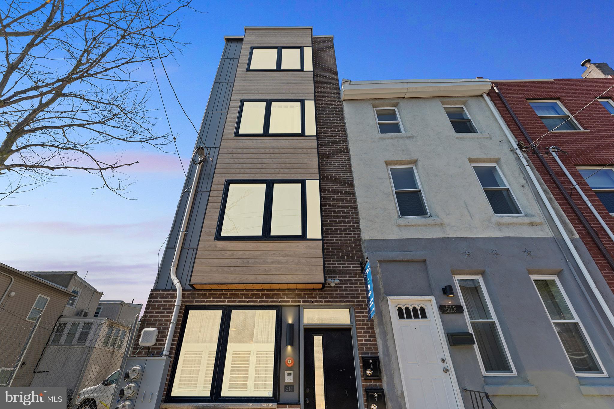 a front view of a building