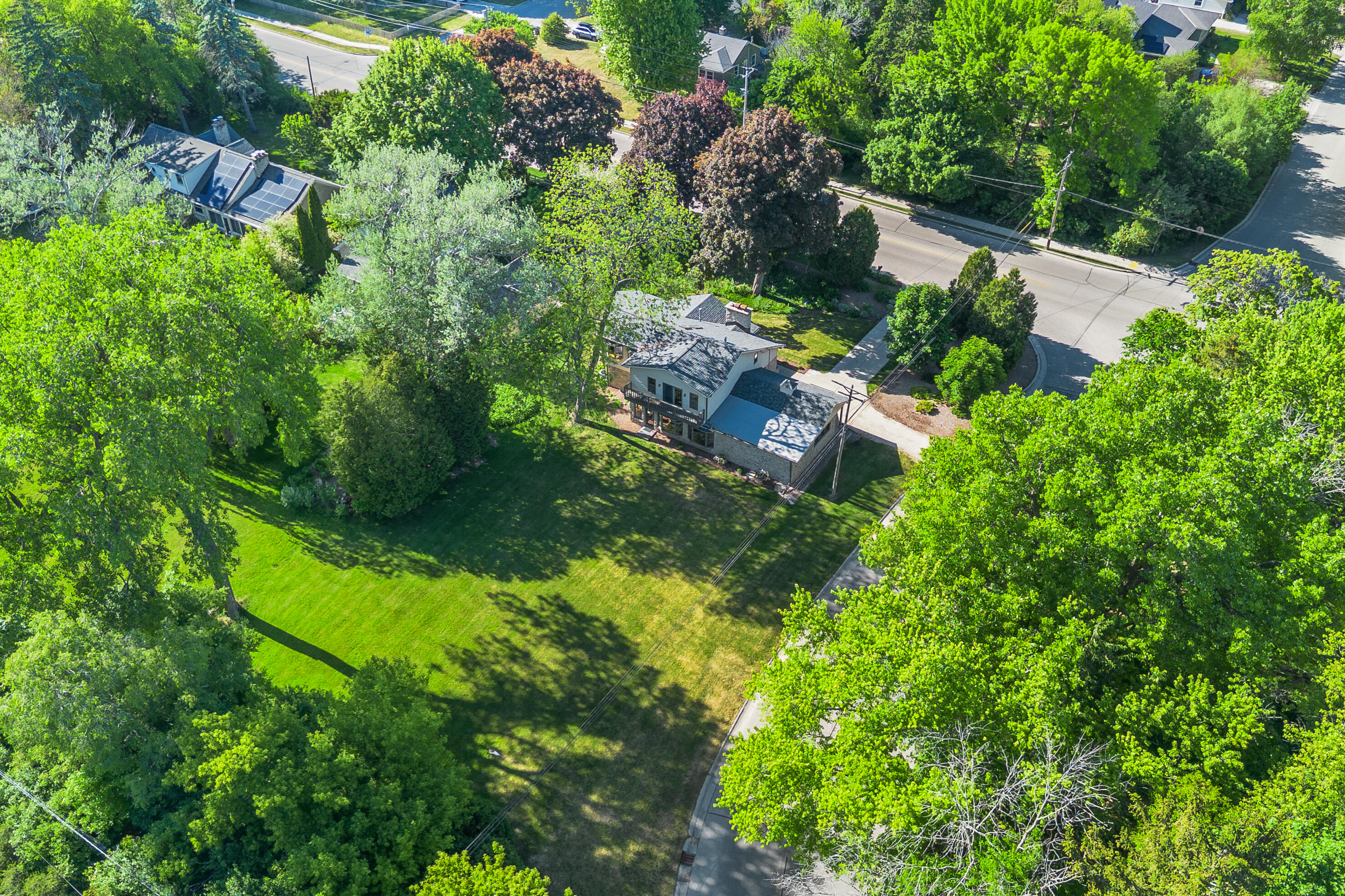 115 West Green Tree Road Glendale, WI 53217 - Photo 54 of 56 Aerial Drone of Backyard