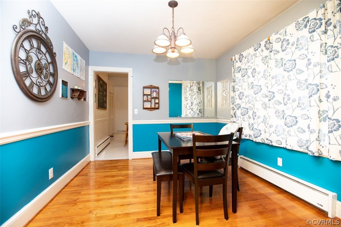 1213 West Osborn Road Farmville, VA 23901 - Photo 11 of 37 a view of a dining room with furniture and a chandelier