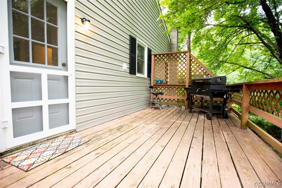 1213 West Osborn Road Farmville, VA 23901 - Photo 32 of 37 a view of a roof deck with wooden floor and fence