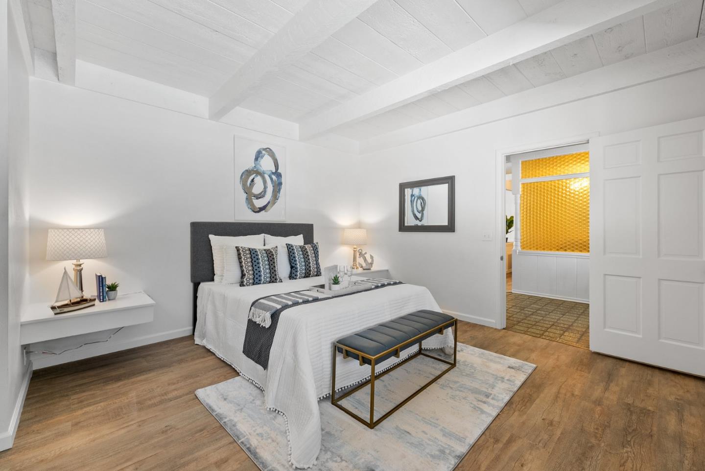 1272 Castro Road Monterey, CA 93940 - Photo 27 of 54 a bedroom with a bed and a lamp