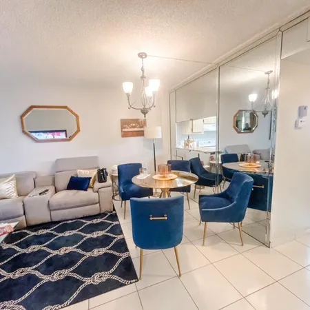 a living room with furniture