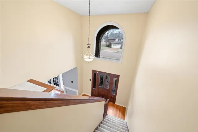 a front view of a house with natural light