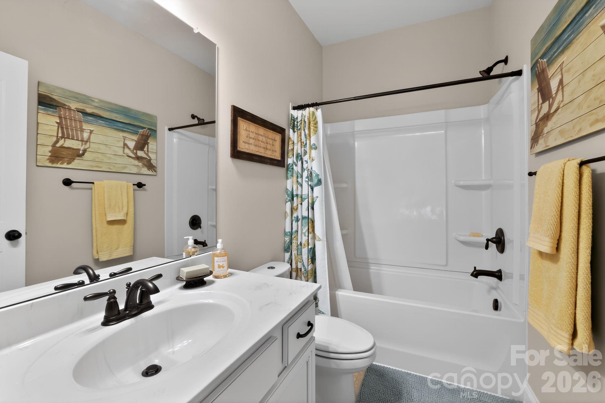 1 Foxmoor Court Simpsonville, SC 29680 - Photo 28 of 36 a bathroom with a sink toilet and shower