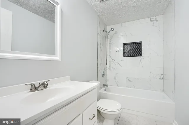 a bathroom with a sink a toilet and a bathtub