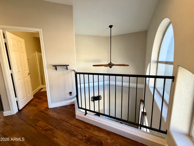 a view of a room with a staircase