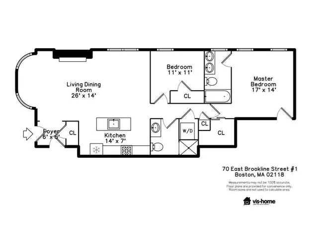 $4,000 | 70 East Brookline Street, Unit 1, Boston, MA 02118