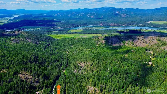 a view of a lake with a mountain in the background
