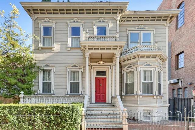 front view of a house with a large windows