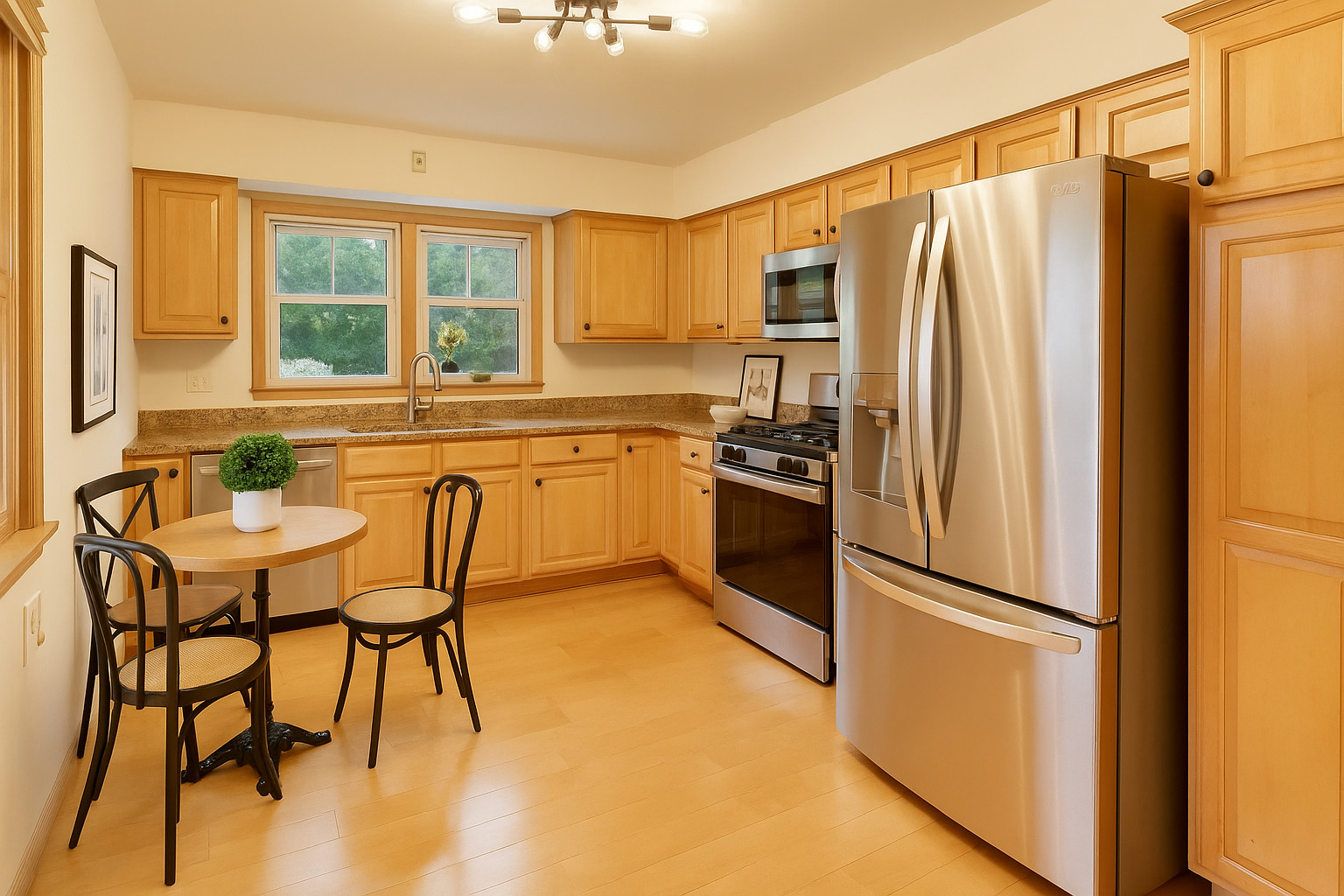 821 Warrenville Road Wheaton, IL 60189 - Photo 10 of 35 a kitchen with stainless steel appliances granite countertop a refrigerator and a stove top oven