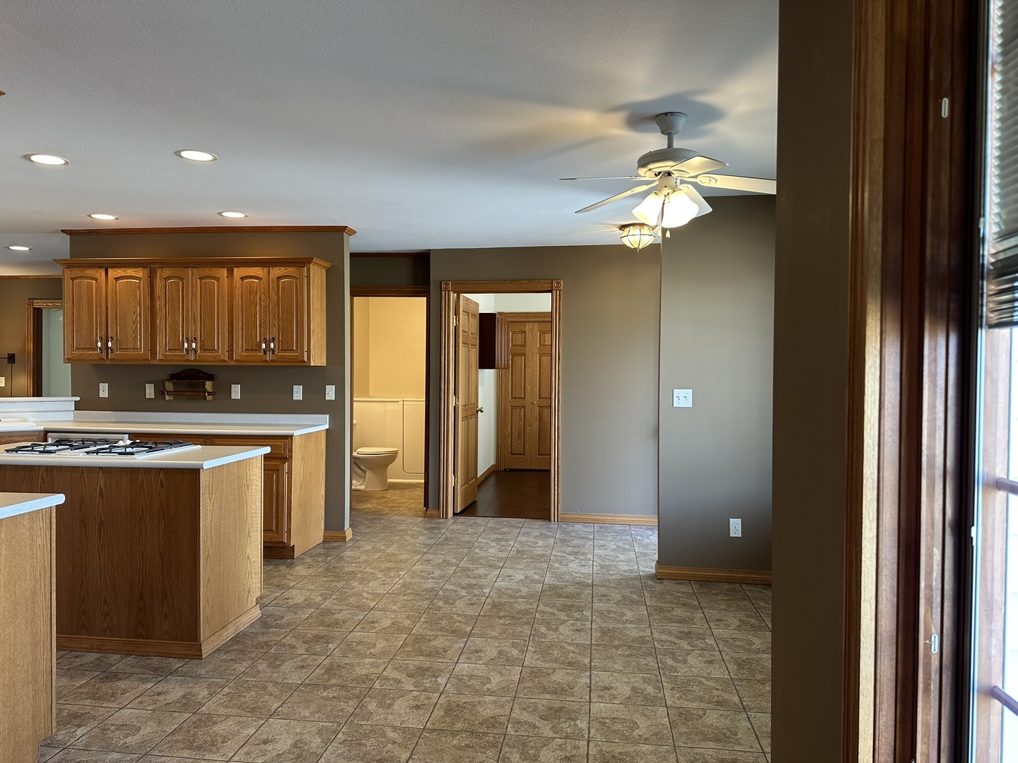 1005 North Fox Run Villa Grove, IL 61956 - Photo 17 of 45 a view of kitchen with stainless steel appliances granite countertop cabinets and chandelier