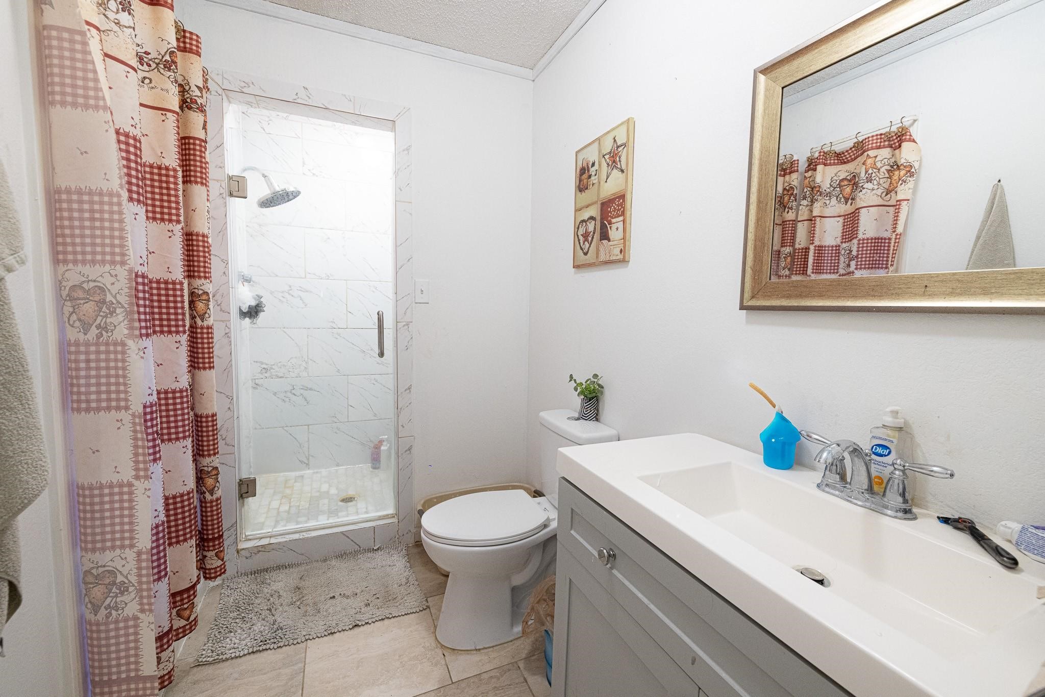 761 North Forest Cove Loop Coldspring, TX 77331 - Photo 21 of 33 a bathroom with a sink toilet and shower