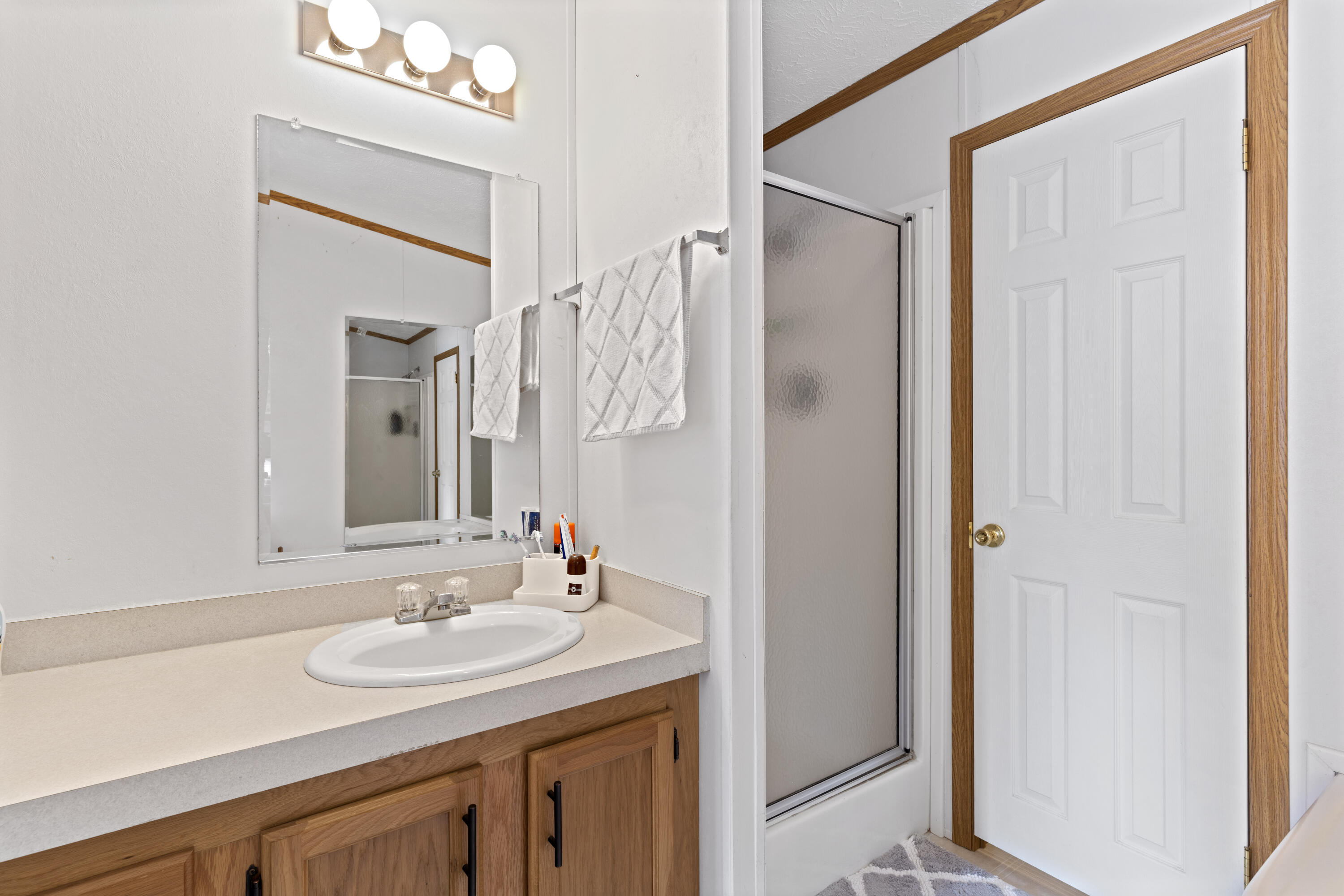 391 Cool Branch Road Penhook, VA 24137 - Photo 32 of 54 a bathroom with a sink and a mirror
