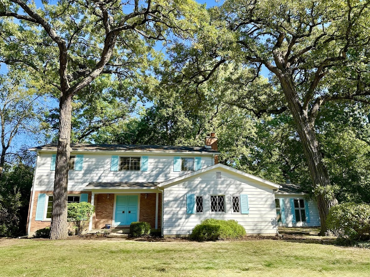 a view of a yard in front of house