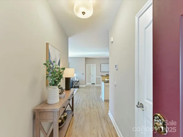 view of a livingroom with furniture and front door