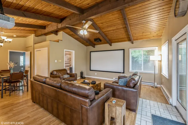 a living room with furniture