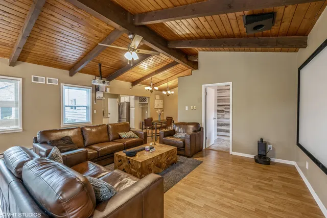 a living room with furniture