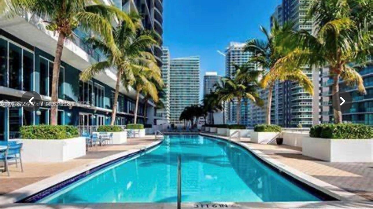 60 Southwest 13th Street, Unit 1700 Miami, FL 33130 - Photo 17 of 18 a swimming pool with outdoor seating and yard