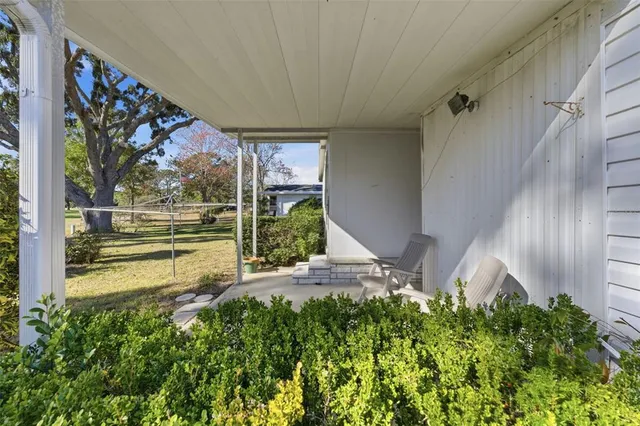 a view of porch with seating space