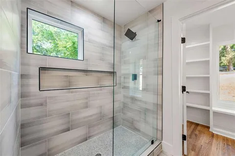 a bathroom with a shower