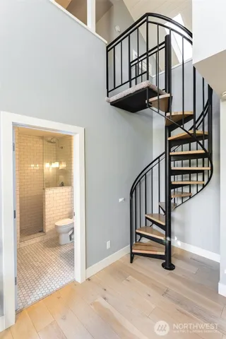 a view of front door with staircase