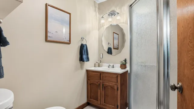 a view of a hallway view with staircase