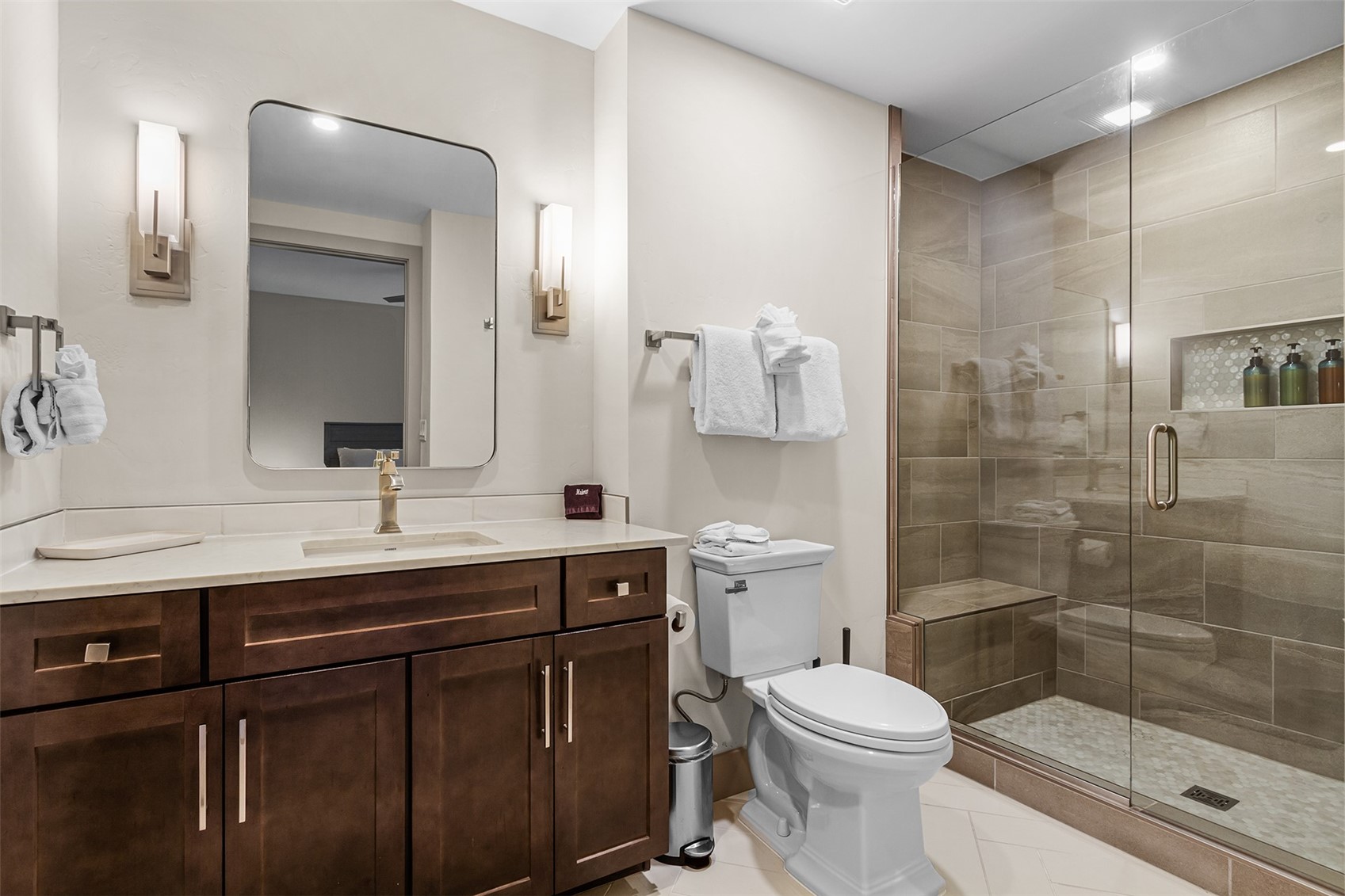 75 West 4th Street, Unit 305W Silverthorne, CO 80498 - Photo 16 of 30 a bathroom with a sink a toilet and shower