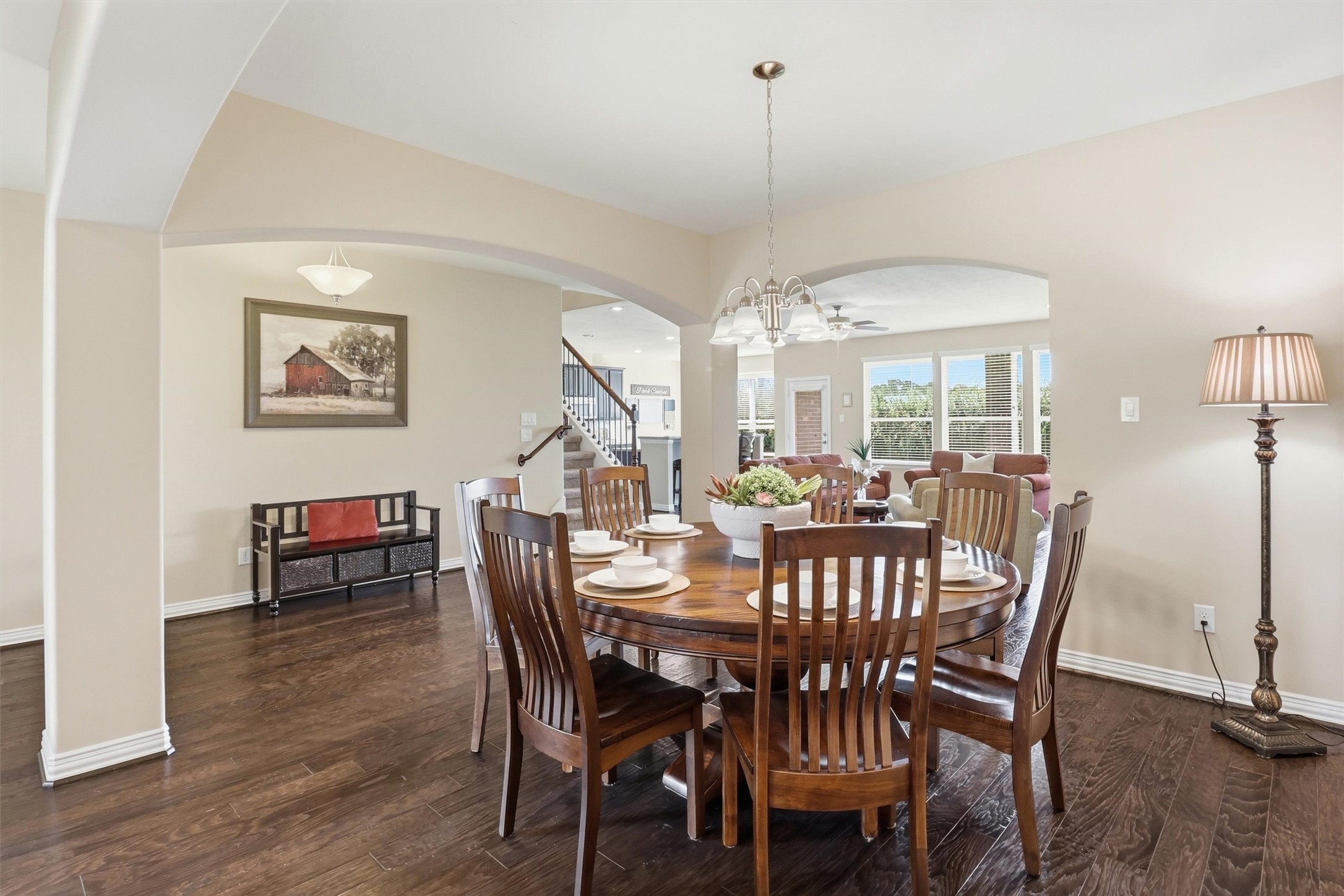 3219 Cotton Ranch Drive Katy, TX 77494 - Photo 4 of 45 The formal dining room offers an elegant setting for everything from holiday gatherings to intimate dinners, accented by rich flooring, an arched entry ways, and plenty of natural light.