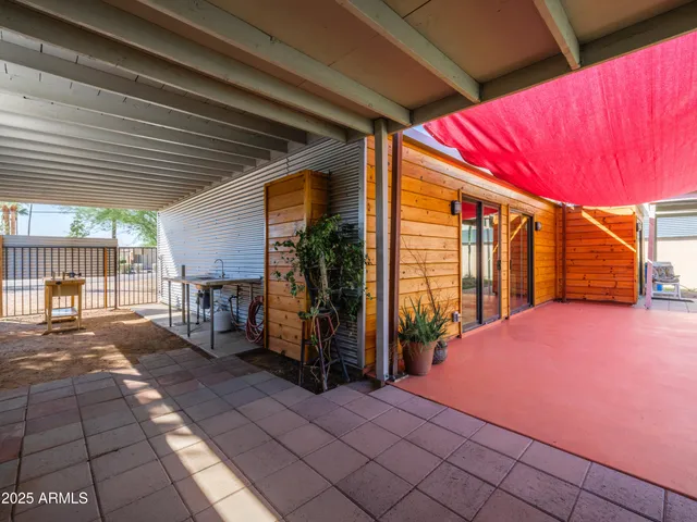 a view of a house with a patio
