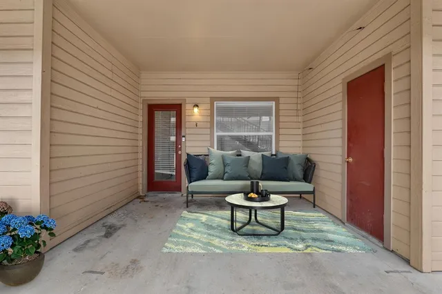 a living room with furniture