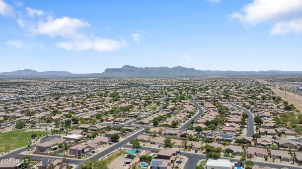 an aerial view of residential building with outdoor space
