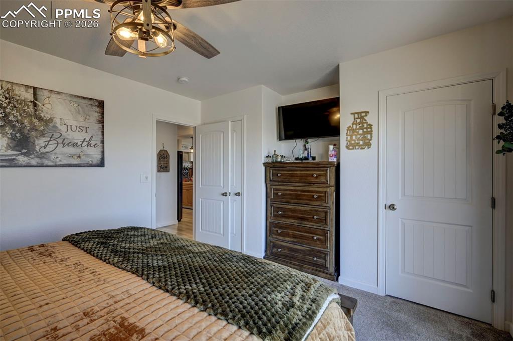 21050 McDaniels Road Calhan, CO 80808 - Photo 45 of 46 a bedroom with a bed and a flat screen tv