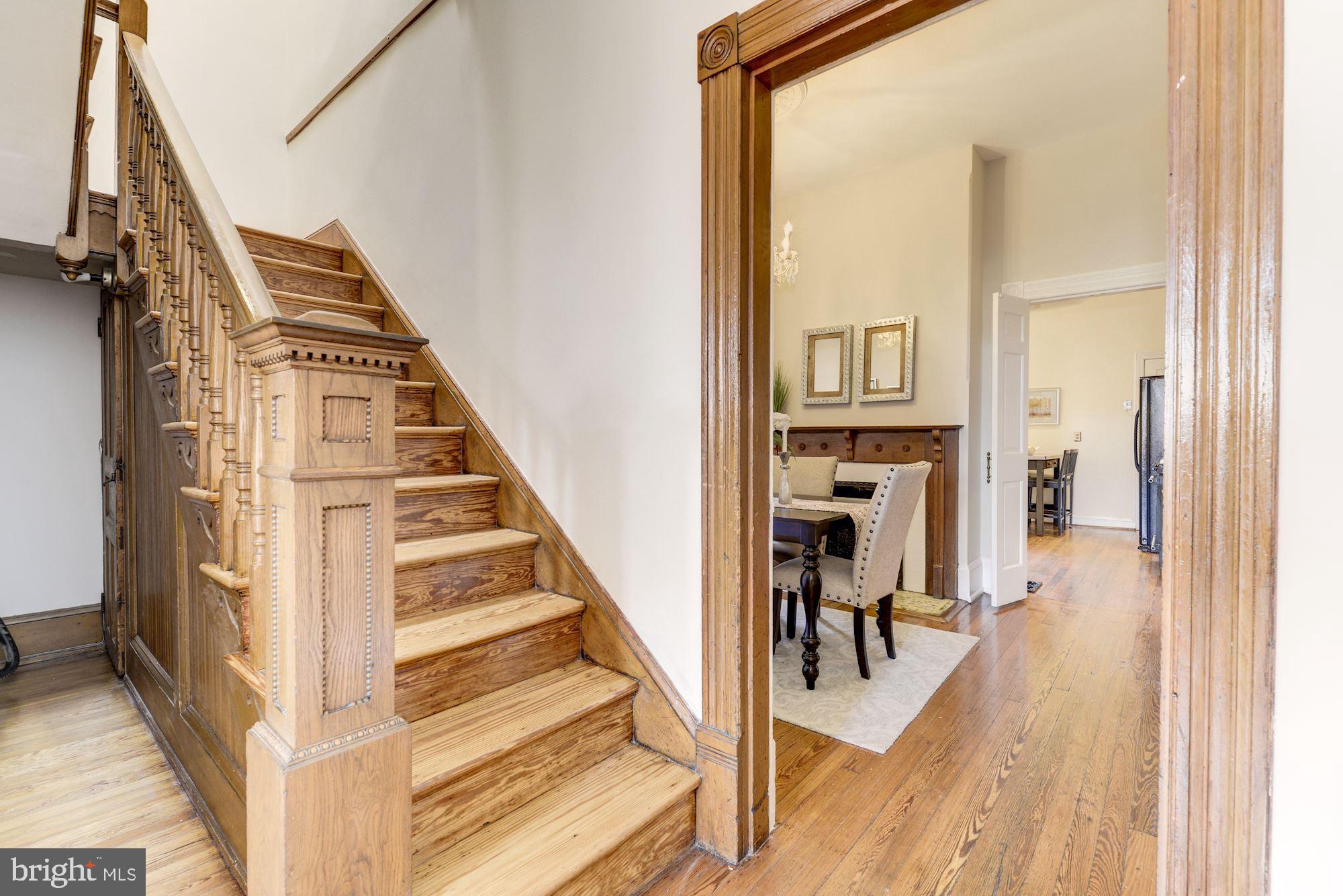 505 4th Street Southeast Washington, DC 20003 - Photo 6 of 23 Main stair original wood floors