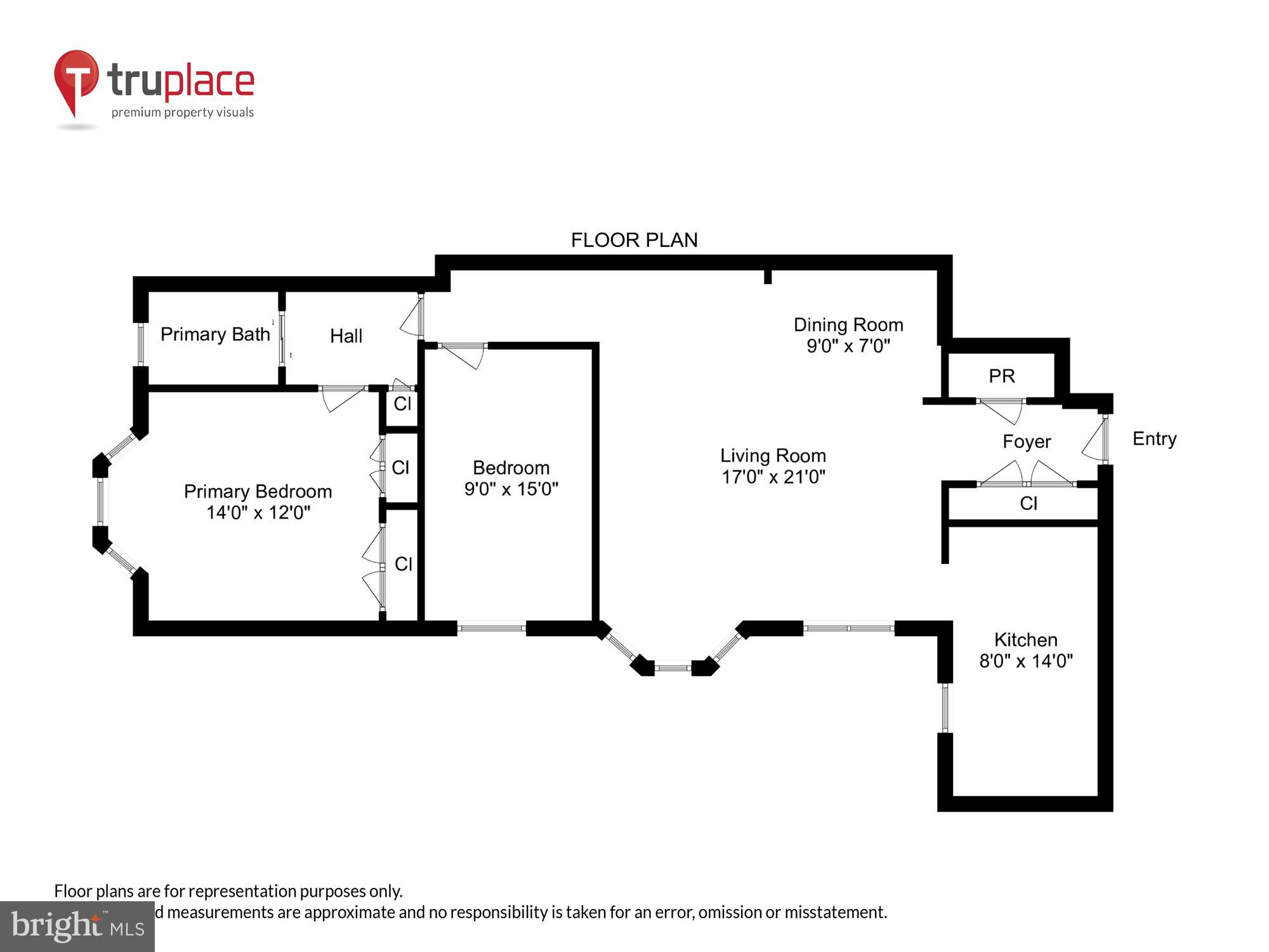 1669 Columbia Road Northwest, Unit 210 Washington, DC 20009 - Photo 32 of 33 Unit 210 Floor Plan w room area