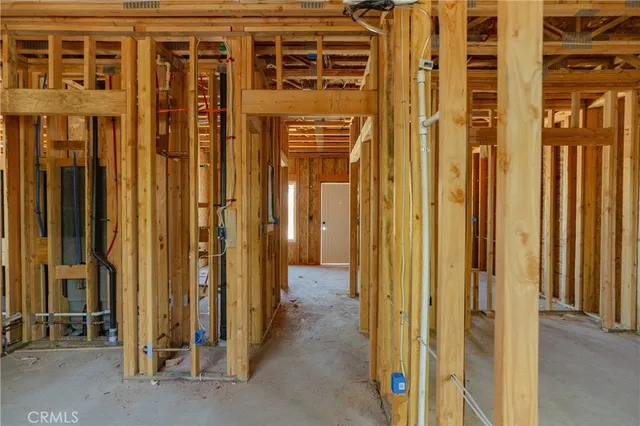a view of a balcony with a door