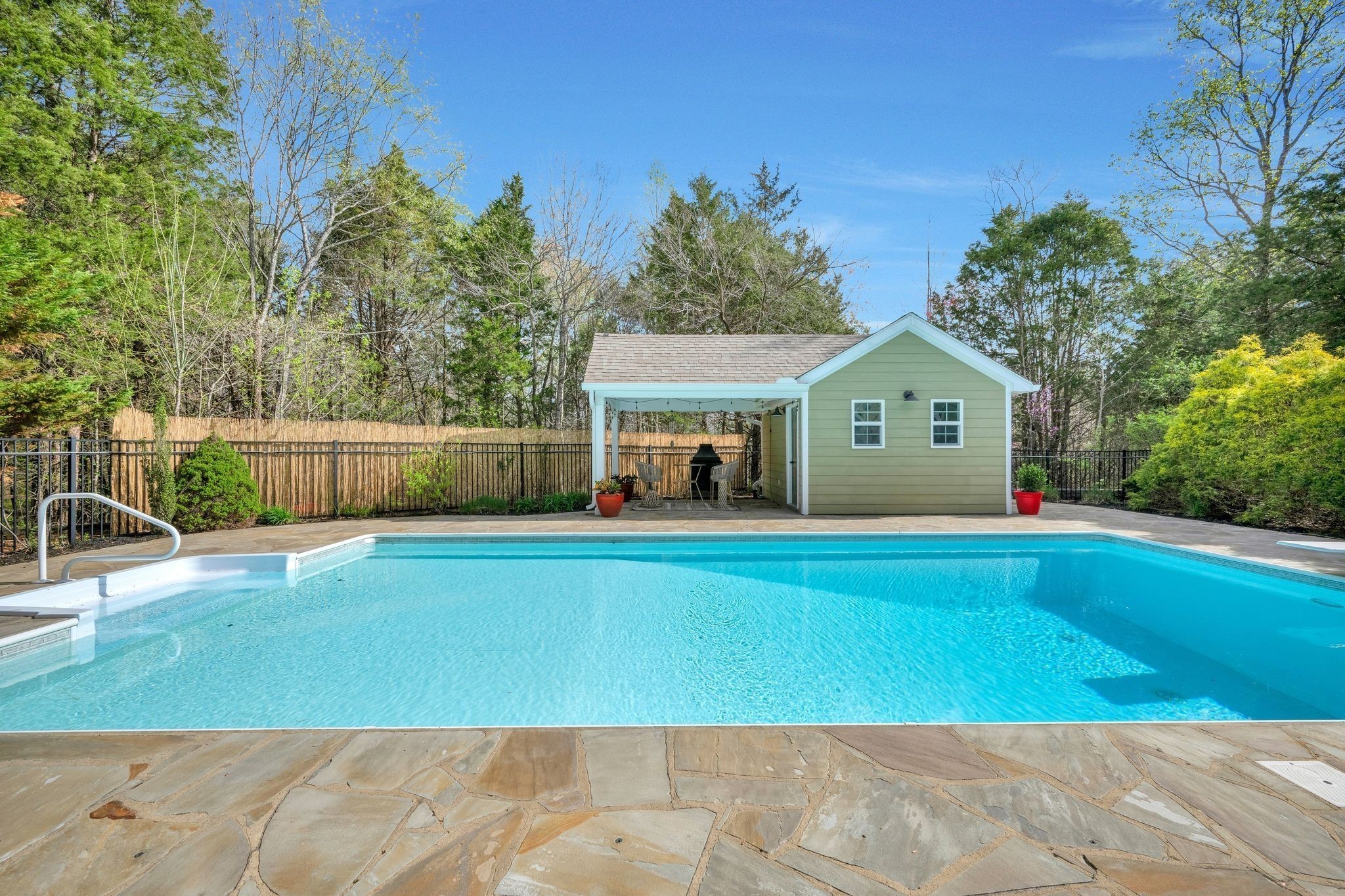 1160 Dawson Road White Bluff, TN 37187 - Photo 48 of 65 LUXE SALT WATER POOL w/ POOLHOUSE + CABANA AREA OUTDOOR Entertainment Area that is Beyond Fabulous