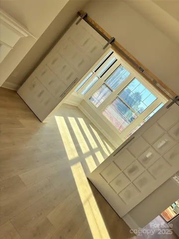 a view of a bathtub in a room