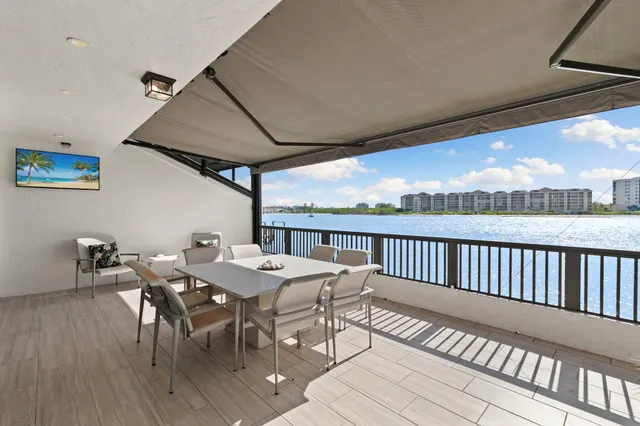 a view of a terrace with sitting area