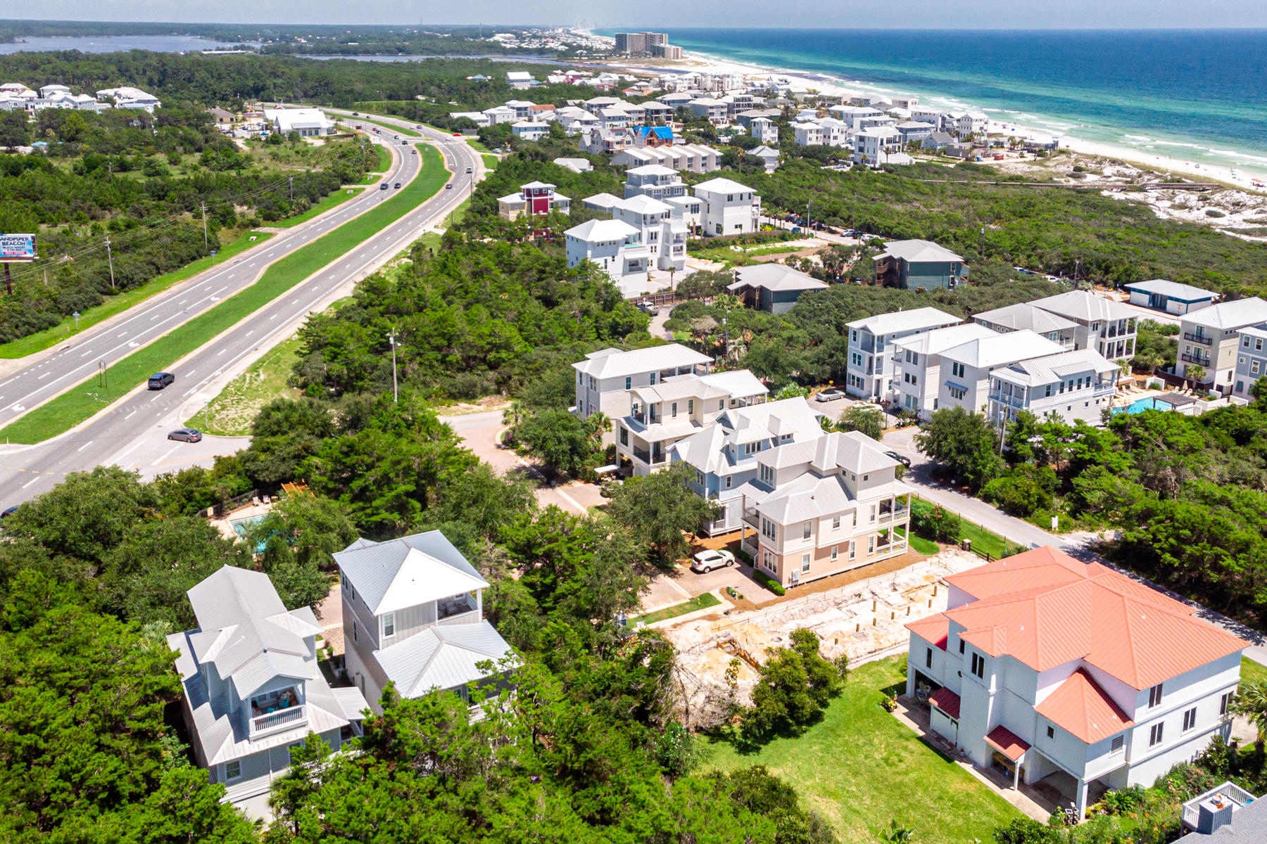Lot 6 Pompano Pl Inlet Beach Inlet Beach, FL 32461 - Photo 26 of 34 an aerial view of residential houses with outdoor space and river