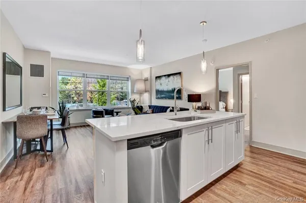 a kitchen with counter and sink