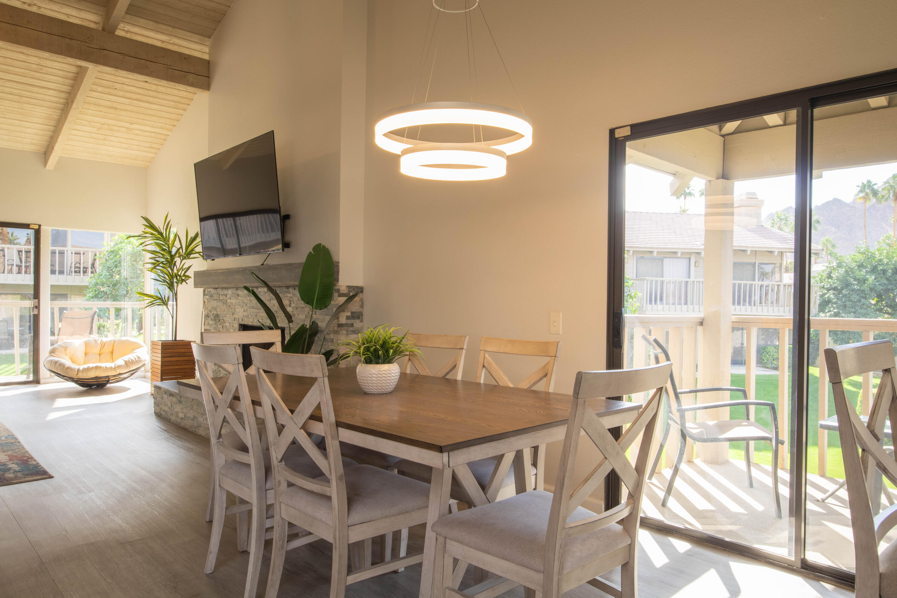 46560 Arapahoe Circle, Unit B Indian Wells, CA 92210 - Photo 8 of 17 a view of a dining room with furniture window and outside view