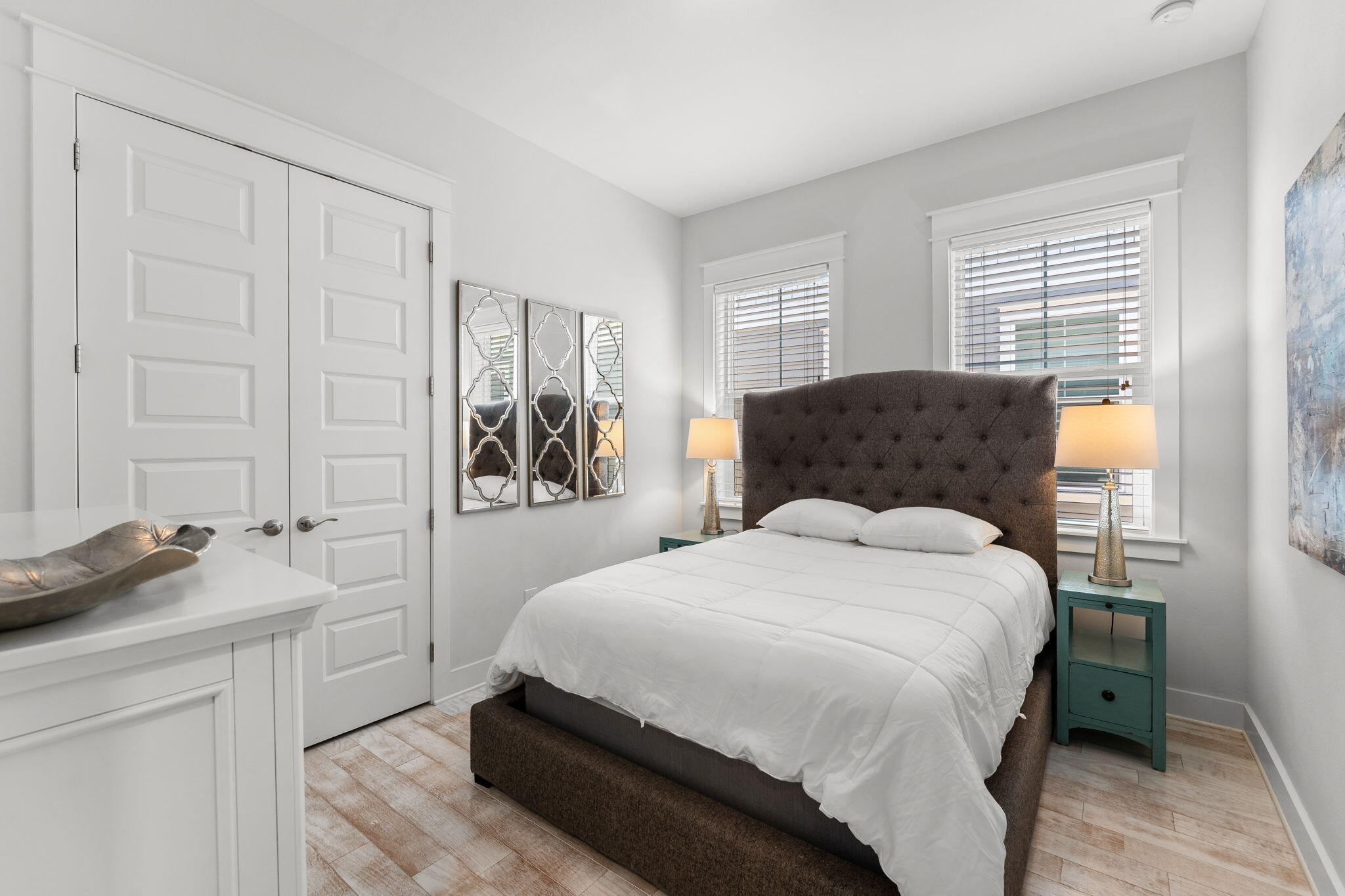 Undisclosed Address Inlet Beach, FL 32461 - Photo 31 of 44 a bedroom with a bed and wooden floor