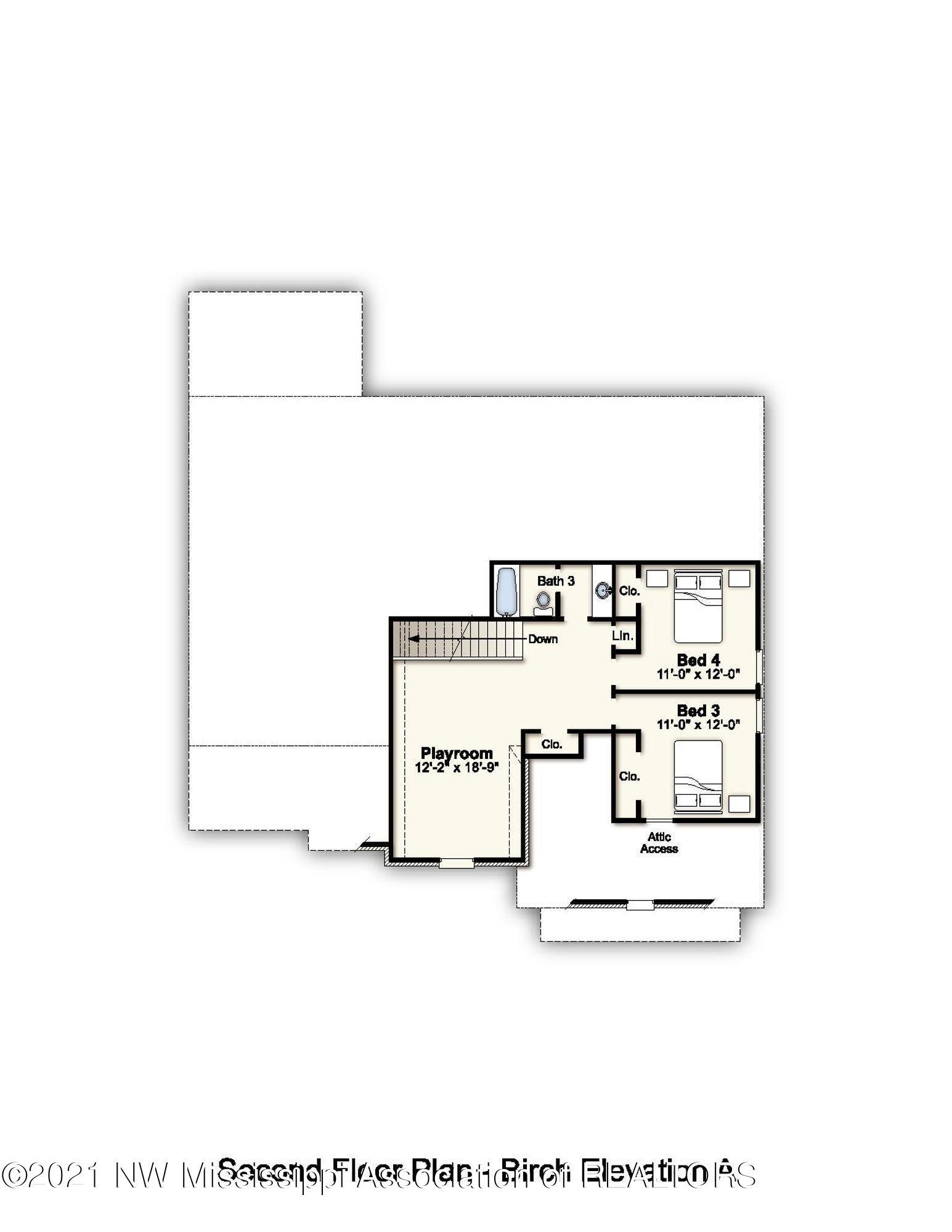 448 Ruskin Loop Hernando, MS 38632 - Photo 31 of 32 Second Floor Plan