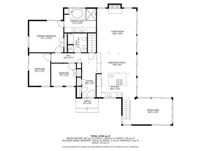 a view of a pathway with a porch