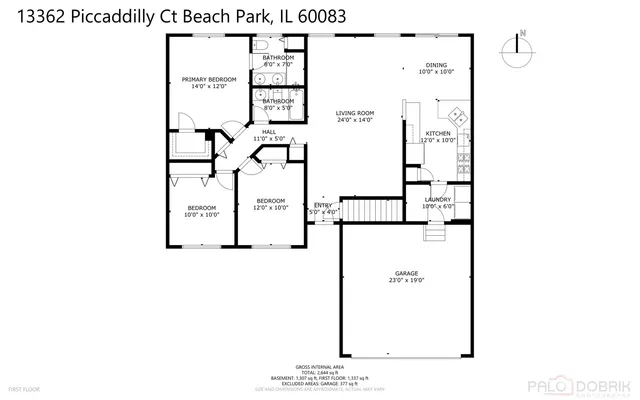 $284,750 | 13362 Piccaddilly Court, Beach Park, IL 60083