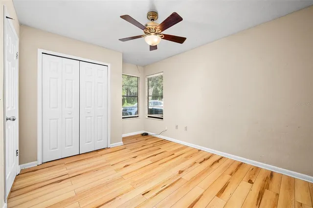 a view of a big room with wooden floor