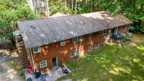 an aerial view of a house