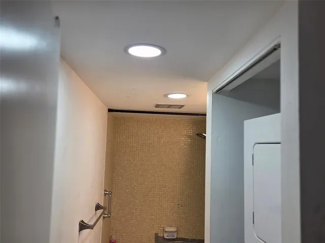 a view of a room with a shower